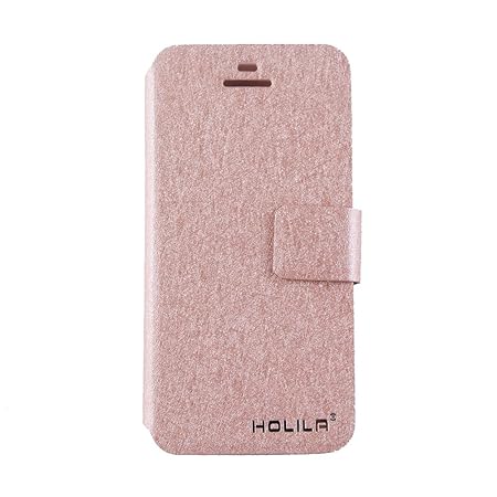 ele ELEOPTION iPhone Case PU Leder Hülle mit Standfunktion und Karte Halter Schutzhülle (iPhone 5/5S/5SE, Champagner-Rosa)