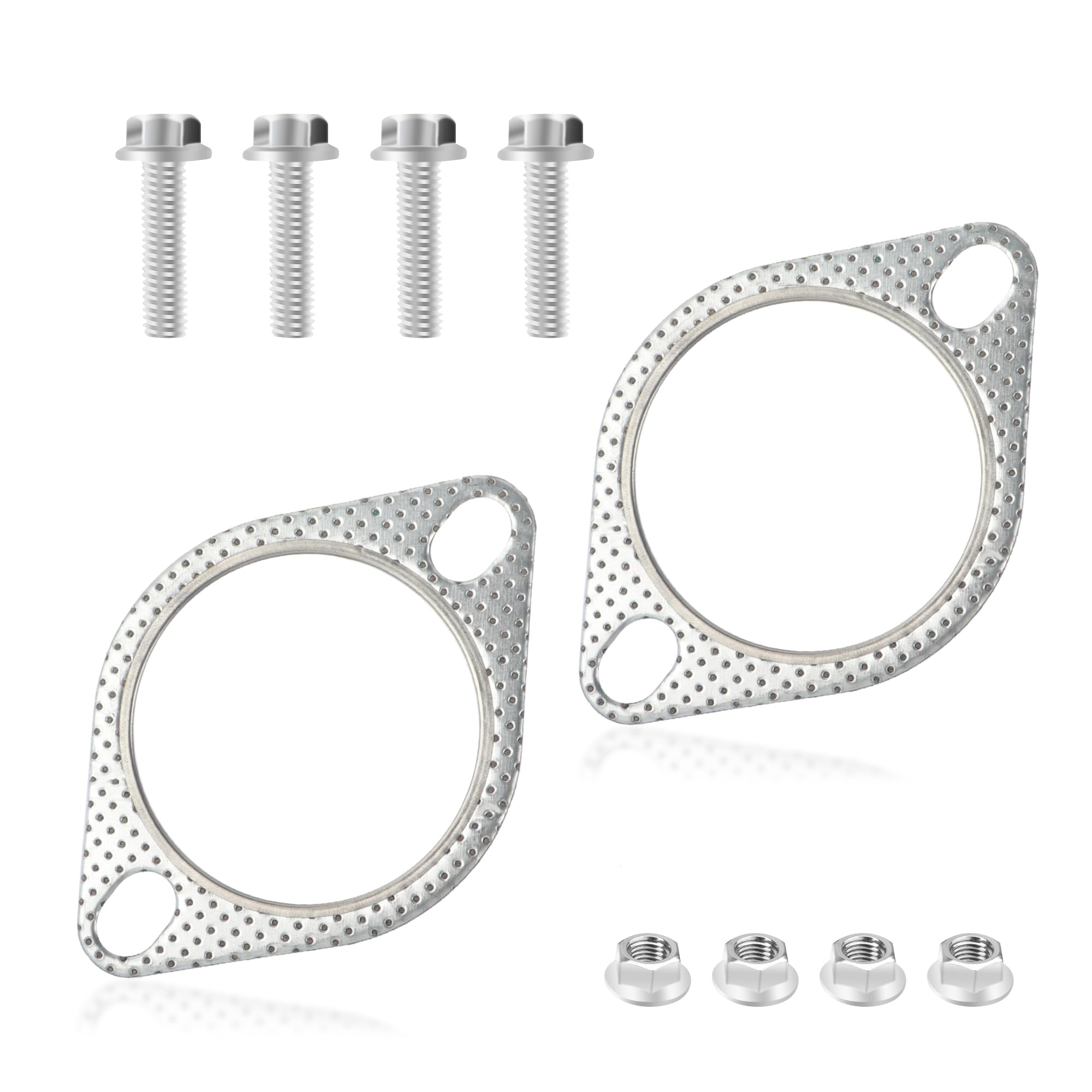 Photo 1 of 2PCS 2.5" Exhaust Gasket Kit Include 4PCS Exhaust Bolts,2-Bolt Exhaust Flange Gasket for Automotive Replacement Exhaust Manifold Gaskets OEM#120-06310-0002,Premium Car Accessories (2.5inch)