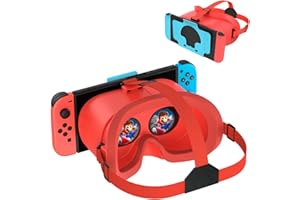 VR Headset, Switch OLED 3D HD Display Virtual Reality Glasses with Adjustable Lenses, Comfort Head Strap, for Labo VR Kit Mar