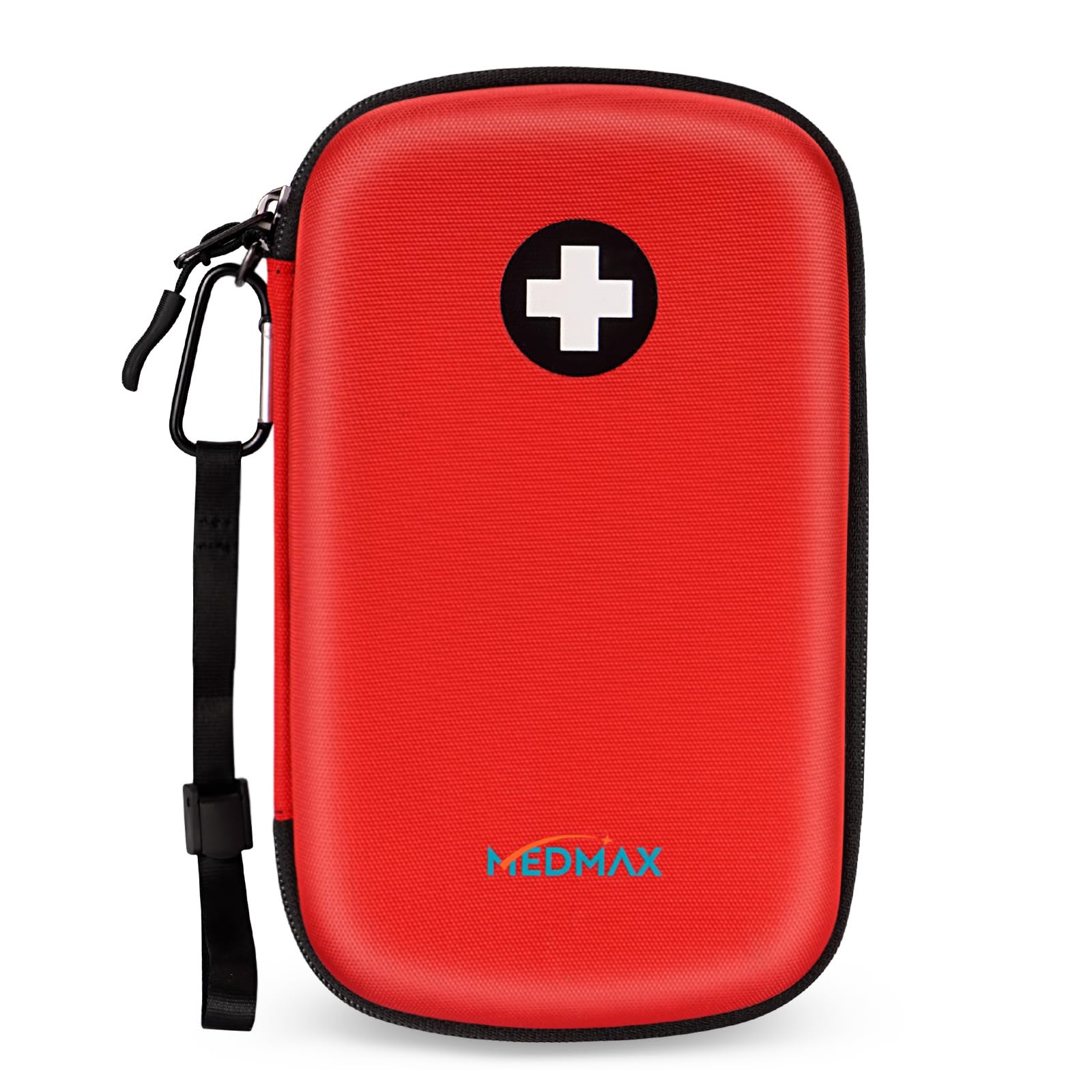 MEDMAX Epipen Medical Carrying Case, Hard Shell EVA Shock Absorption Travel Medication Organizer Bag Emergency Medical Pouch Holds 3 EpiPens, Asthma Inhaler, Auvi-Q, Allergy Medicine Essentials, (Red)