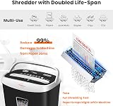 VidaTeco 10-Sheet Cross-Cut Shredder 4x36mm 5L Bin 40min Cool Jam-Proof view 3