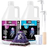 LET'S RESIN Epoxy Resin Kit,1 Gallon Bubble Free & Crystal Clear Epoxy Resin for Casting, DIY, Art, Molds,Jewelry(Including 0.5 Gallon Resin + 0.5 Gallon Hardener)
