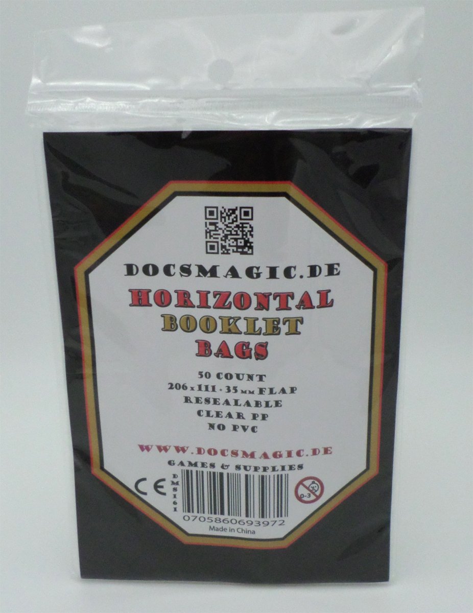 docsmagic.de 50 Resealable Horizontal Bags - 206 x 111 + 35 mm Flap