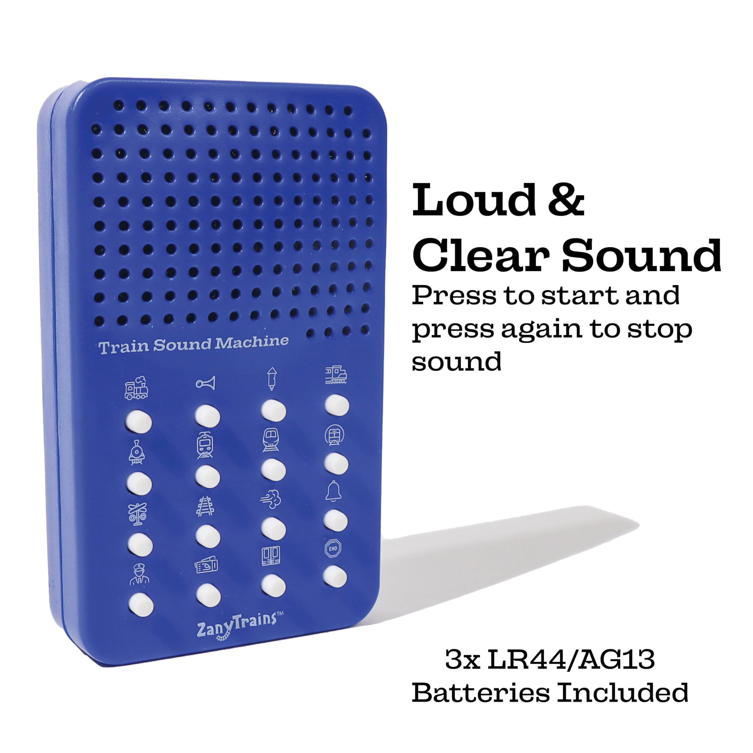 Train Noisemaker with 16 Sounds, Train Whistles, Horns, Conductor and Engine Noises, Portable Electronic Sound Maker Train Themed Sound Board For Kids With 16 Effects, Birthday Noise Maker Toy Gift