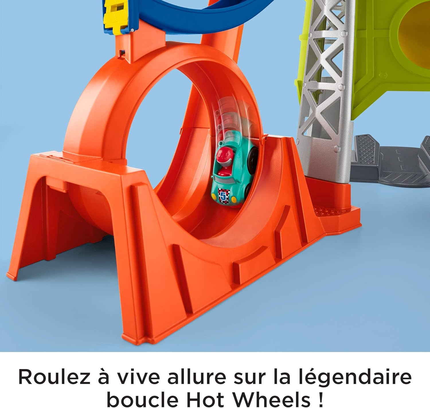 Fisher-Price Little People Launch and Loop Raceway, vehicle playset for toddlers and preschool kids: Toys & Games