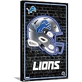 Trends International NFL Detroit Lions - Neon Helmet 23 Wall Poster, 14.72" x 22.37", Stretched Canvas