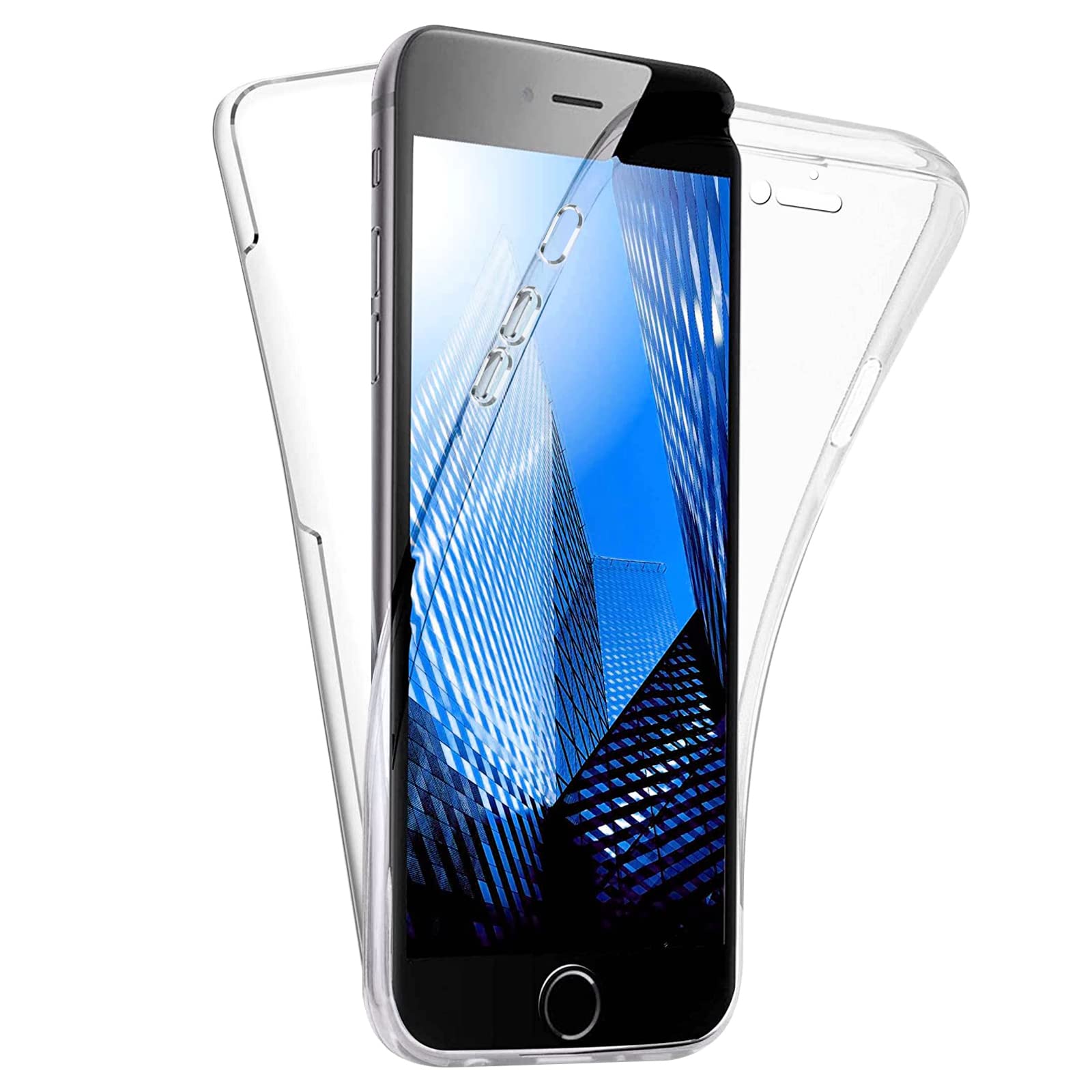 TBOC Case for Apple iPhone 7 Plus - iPhone 8 Plus [5.5"] Cover [Transparent] Complete [Front: Silicone] [Back: Hard Plastic] Full Body [360 Degree] Protection Mobile Protective Bumper Shockproof