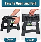 Rainberg Folding Step Stool 9 Inch 250 lbs Capacity Carry Handle Black view 7