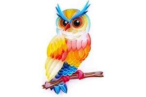 Uniquilling Quilling Paper Quilling Kit for Adults, 8 * 10-inch Witty Owl, Exquisite Handmade for Beginner DIY Craft Painting