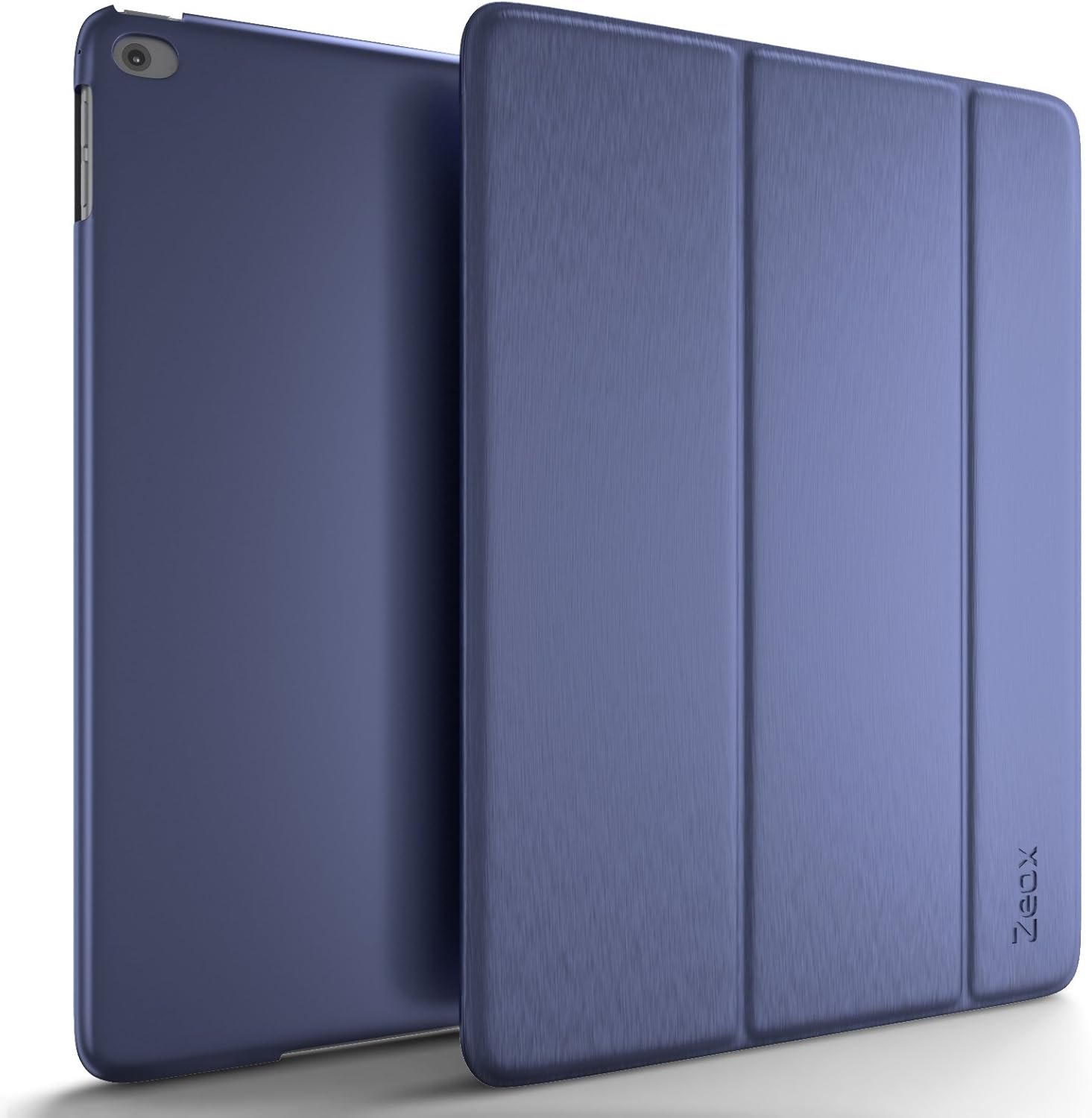 iPad Air 2 Case, Zeox iPad Air 2 Ultra Slim Fit Folio Smart Case Cover Stand Non Slip Protective Cover with Auto Wake/Sleep Feature for Apple iPad Air 2 Retina Display 2014 Release - Navy Blue