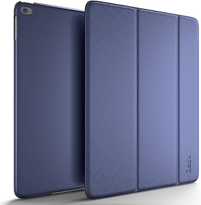 iPad Air 2 Case, Zeox iPad Air 2 Ultra Slim Fit Folio Smart Case Cover Stand Non Slip Protective Cover with Auto Wake/Sleep Feature for Apple iPad Air 2 Retina Display 2014 Release - Navy Blue