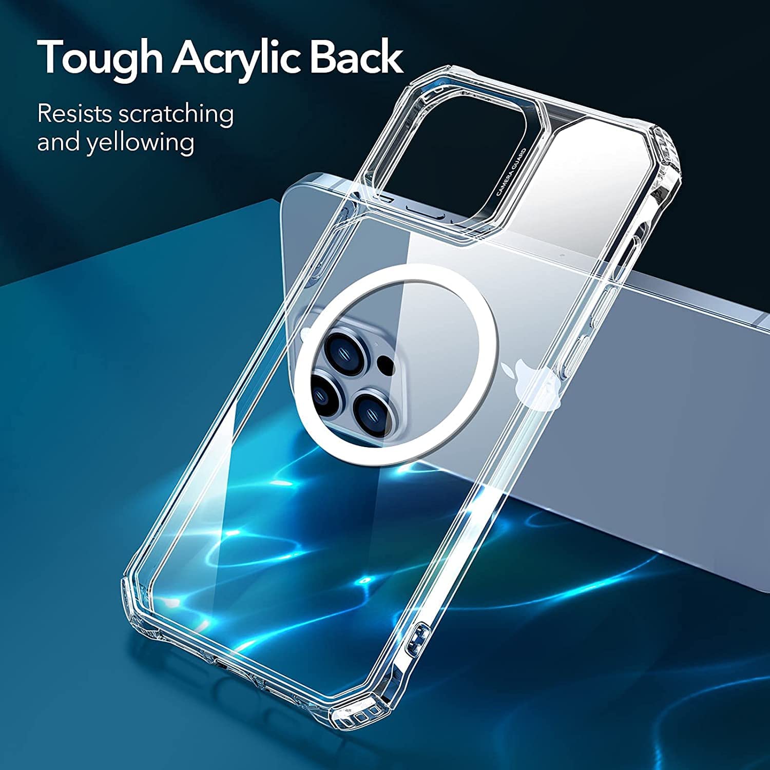 ESR Air Armor Magnetic Case with HaloLock for iPhone 13 Pro | Compatible with MagSafe | Military-Grade Protection | Yellowing-Resistant Hard Back | Shock-Absorbing Corners | Clear