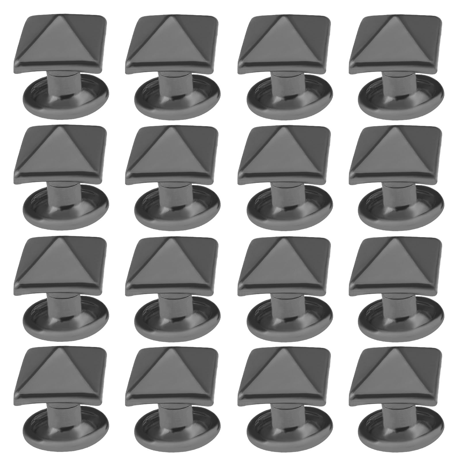 SG Store 200pcs Pyramid Rivets Spike Square Studs Rivets Spike Screw Craft Punk Novelty Jewerly Accessories DIY Decoration For Leather Clothing Shoes 8x8mm, Gunmetal Black