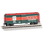 Bachmann Trains AAR 40' Steel Box Car Christmas NP&amp;S Present Expres N Scale | Rolling Stock, Steel Box Car, Highly Detailed Body with Precision Graphics, Metal Wheels and E-Z Mate Couplers, 17071