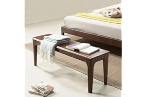 BALANBO Bed End Bench, Wood Bench, Living Room Entrance Bench, Bedroom Seat Dining Table Chair, Bedroom, Living Room, Kitchen Wooden Bench (Brown)