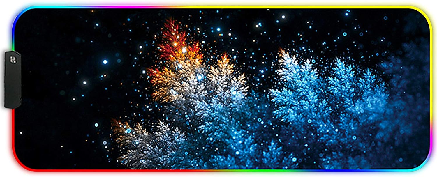 DORRISO Large RGB Gaming Mouse Mat Pads 800x300x4mm Led Mousepad Soft Computer Keyboard Mice Mat for MacBook PC, Laptop