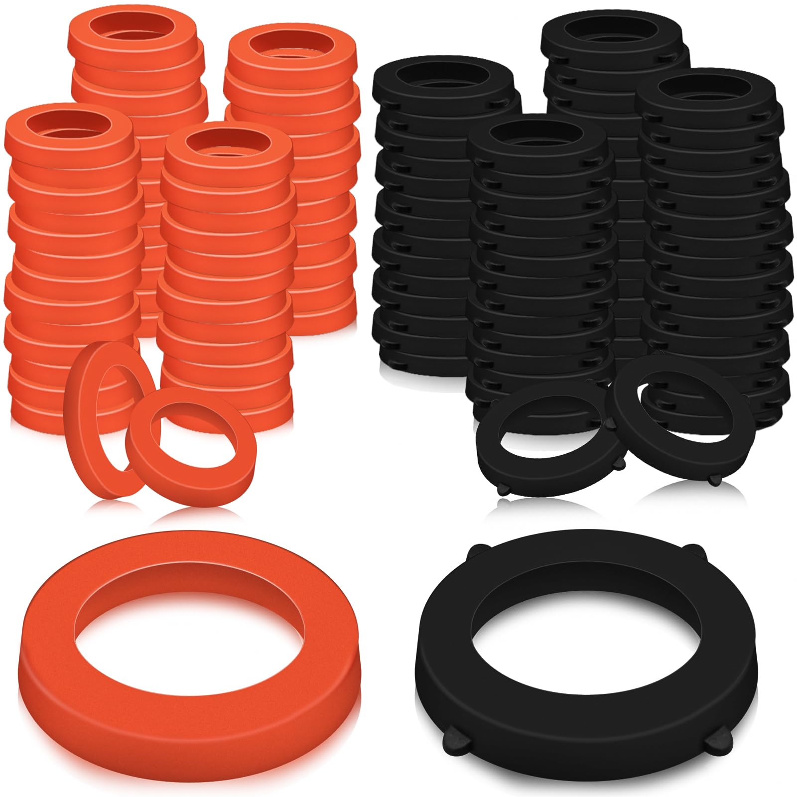 100Pcs Garden Hose Washers Gasket, Garden Hose Gasket Washers Water Ring Seals, Faucet Splitter Washer Rubber for 3/4 Inch and Water Faucet Fittings (Red, Black)