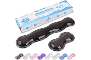ABRONDA Gel Wrist Rest for Keyboard and Mouse, Wrist Rest for Keyboard, Mouse Wrist Support, Pain Relief, Cool Touch, Non-Skid, Keyboard and Mouse Wrist pad Set