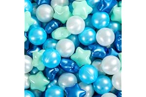 Heopeis Star Ball Pit Balls for Toddlers，50 100 200 500 Plastic Balls with Stars Phthalate Free BPA Free for Playhouse, Baby Pool, Play Ball Fun Centers, for Babies, Kids, Toddlers 1-3 Indoor Outdoor