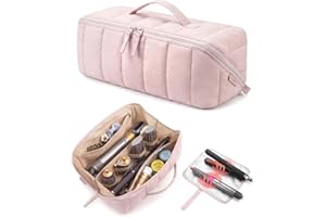 BAGSMART Hair Tools Organizer Travel Bag (Baby Pink)