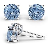 Moissanite Earrings for Women - 0.1 Ct - 1 Ct D Color VVS1 Round Cut Lab Grown Diamond Stud Earrings for Women - 925 Sterling Silver Stud Earrings - Valentines Day Gifts Mothers Day Gifts for Mom Her