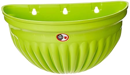Gardens Need 100% Virgin Plastic Big Wall Lovely Pot| Set of 2 Planter, (37cm x 17cm x 20cm, Lemon Green)