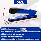 ASNOMY Heavy Duty Stapler with Box of 1000 24/6 Staples Blue 50 Sheet view 2