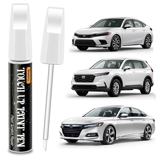 Platinum White Pearl NH-883P Compatible with Honda 2-in-1 Touch Up Paint Pen Ultimate Car Scratch Repair Kit,Quick Fix Rust-Resistant and Long-Lasting Paint Scratch Remover