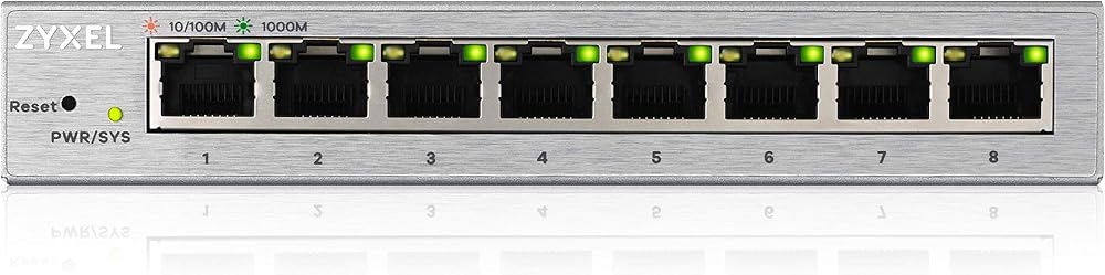 Zyxel GS1200-8 8 Port Gigabit Web Managed Switch VLAN QoS IGMP LAG Fanless