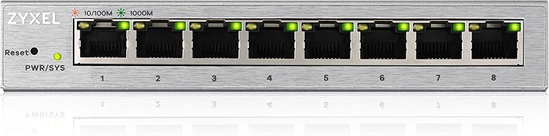 Zyxel GS1200-8 8 Port Gigabit Web Managed Switch VLAN QoS IGMP LAG Fanless