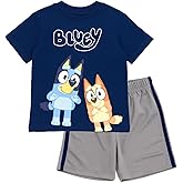 Bluey T-Shirt and Mesh Shorts Outfit Set Infant to Big Kid Sizes (12 Months - 10-12)