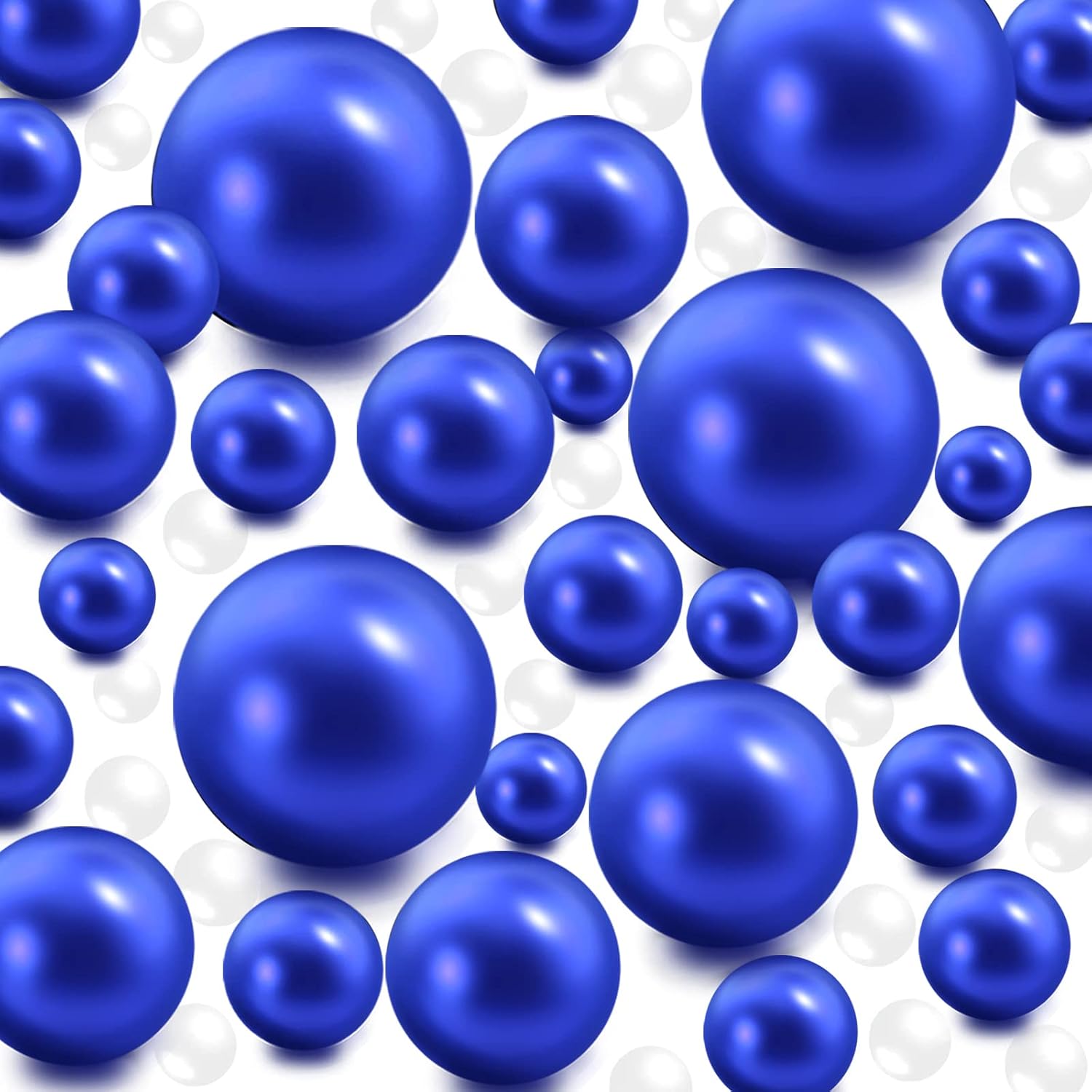 Vase Fillers - 240Pieces Floating NO Hole Pearls Beads for Vases and 2300 PCS Water Beads,Vase Filler Beads,Pearls Decor,Floating Blue Beads Pearls for Vase Centerpiece Party Table Wedding 8/14/20mm(RoyalBlue)