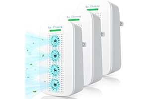 KECHUANG Air Ionizers/Plug In Air Purifier for Home (3 Pack), Negative Ion Filtration System for Bedroom, Office, Kitchen, Mini Air Cleaner, Portable Air Filter (Grey)