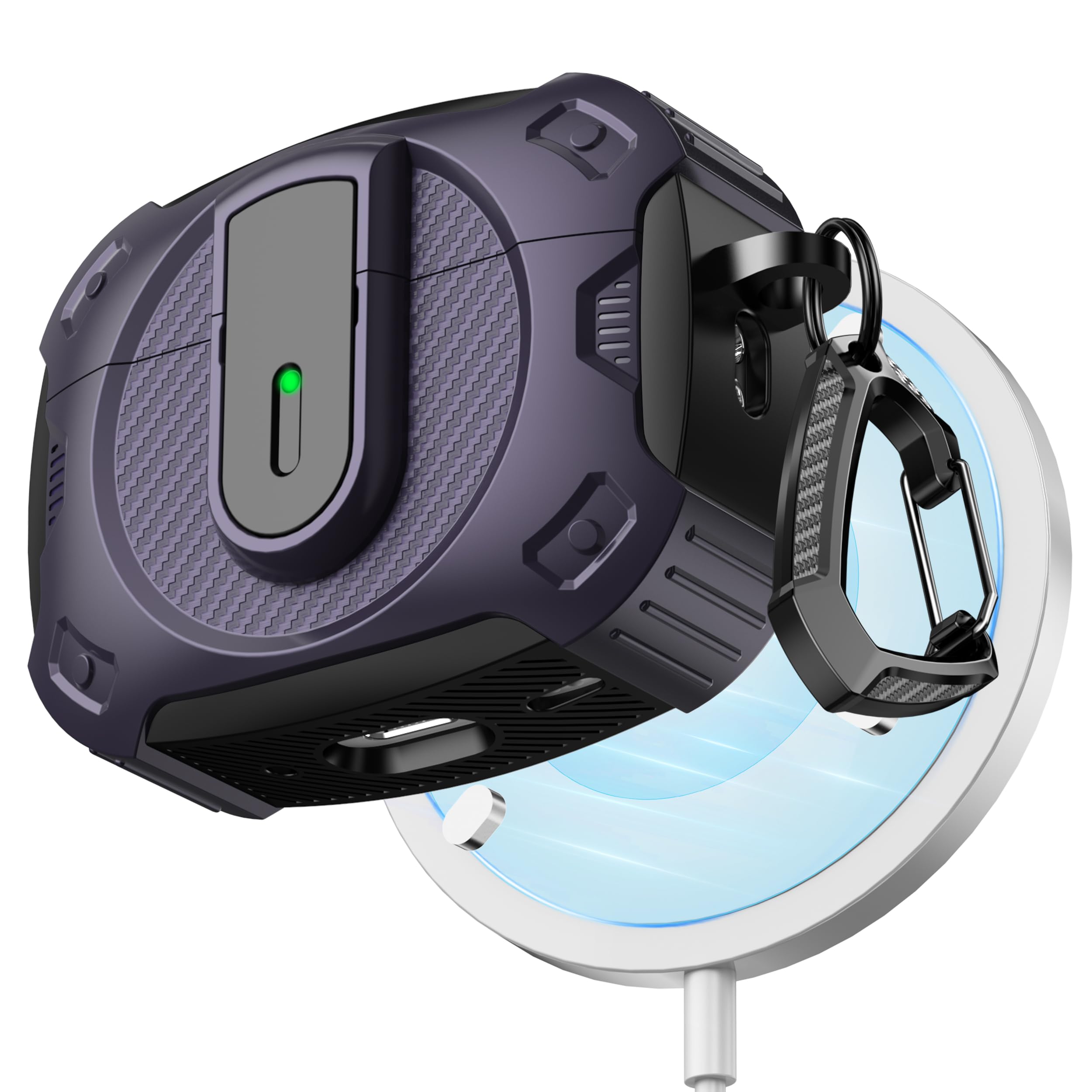 RFUNGUANGO Compatible with AirPods Pro 2/1 Generation Protective Case Cover (2023/2022/2019), 2024 New Space-themed Protective Case,Compatible with MagSafe,Cosmos-Purple