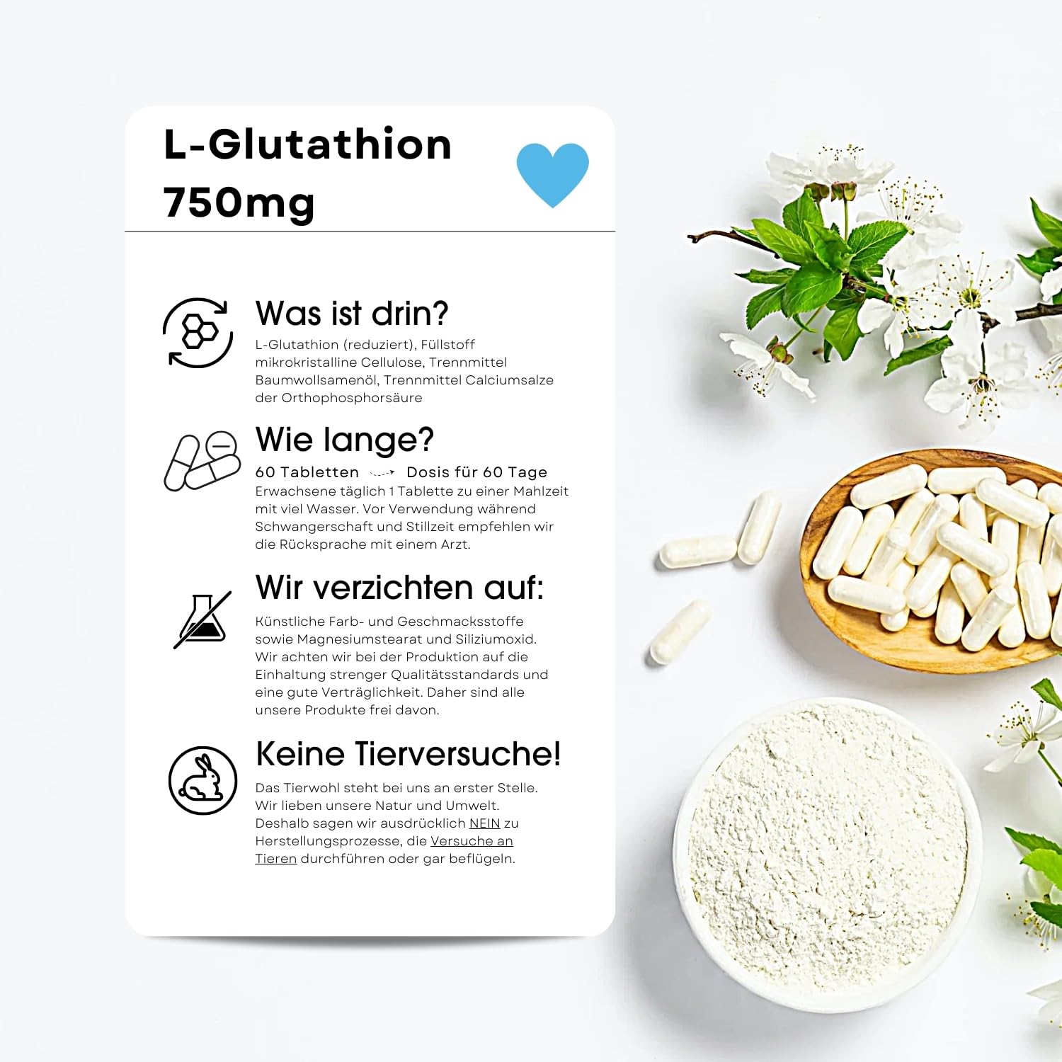 glutathion tagesdosis Forte  Antioxidativ & vegan L-Gluthation GSH OPITAC 60 Capsules