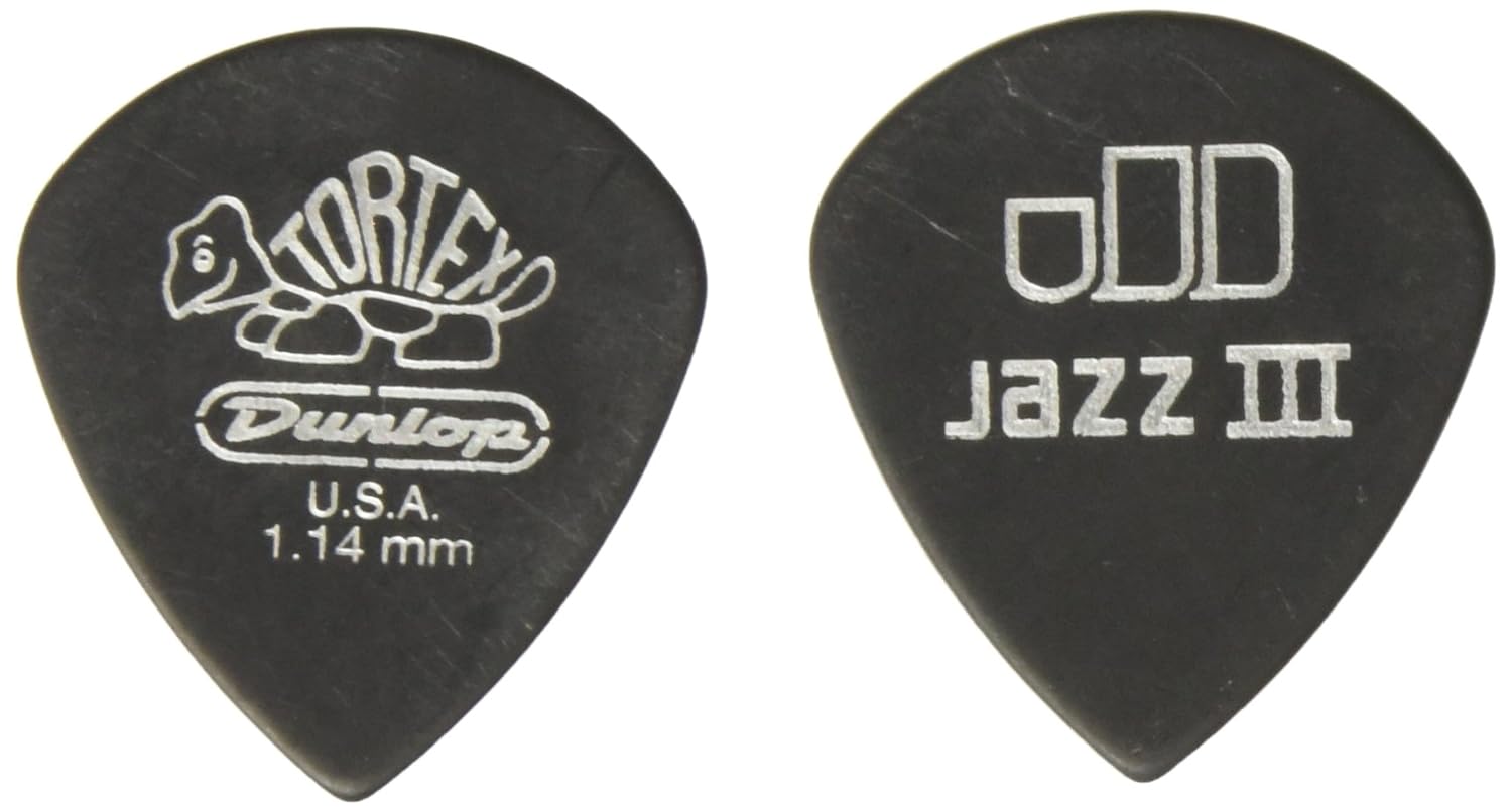 Dunlop 482 TORTEX PITCH BLACK JAZZ III Picks (12Pack) 1.14 mm Amazon