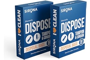 Sirona Condom and Tampon Disposal Bags - 100 Bags | Discreet Disposal of Feminine Hygiene Products | Biodegradable | Easy to 