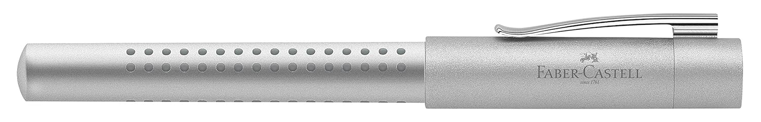 Faber-Castell 140900 Grip 2011 M Fountain Pen - Silver - Image 4