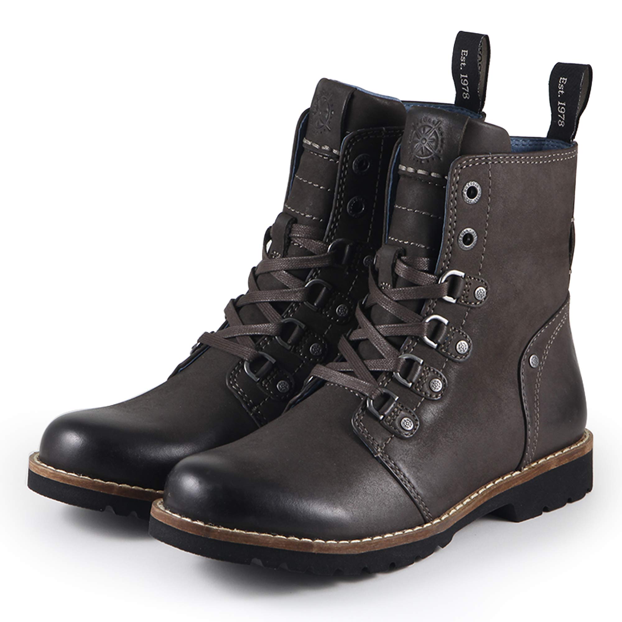 Boots for Women Lace-up Combat Boots Kamila Zipper Military Boots Kalahari Leather Booties
