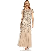 Adrianna Papell Bead Long Dress with Godets