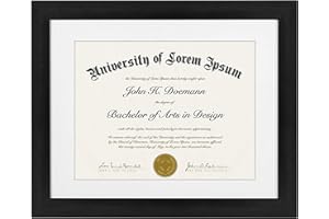 Americanflat 11x14 Diploma Frame with Shatter-Resistant Glass - Use as 8.5x11 Frame with Mat or Display 11x14 Documents Witho