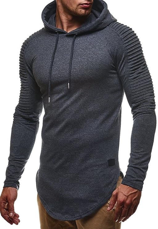 LEIF NELSON Herren Kapuzenpullover Slim Fit Baumwolle-Anteil | Moderner weißer Herren Hoodie-Sweatshirt-Pulli Langarm | Herre