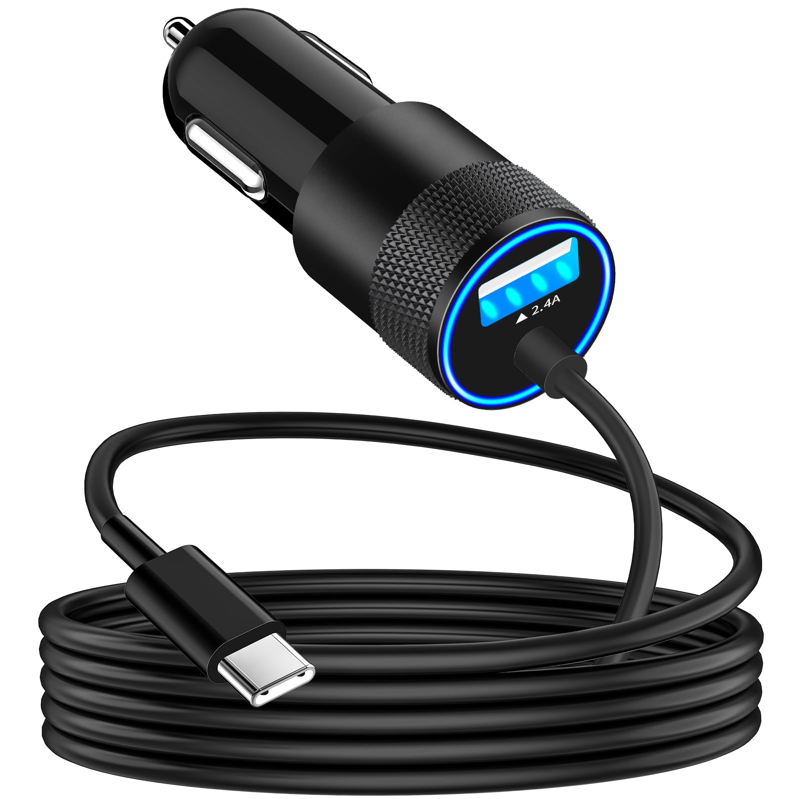 [Apple MFi Certified] iPhone 16 Car Charger Fast Charging, Rombica 4.8A USB Car Power Cigarette Lighter USB-C Car Carplay Charger + 6FT Type-C Cable for iPhone 16 Pro/16 Plus/16 Pro Max/15/15 Pro/iPad