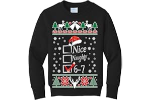 wild custom apparel 67 6 7 Six Seven Boys Girls Kids Youth Santa Ugly Funny ChristmasSweater Crewneck Sweatshirt