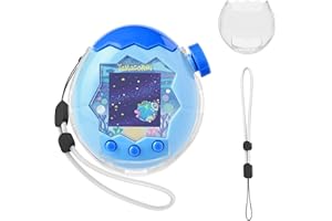 SGHLDE for Tamagotchi Paradise Clear Case with Lanyard, Body and Screen Guard for Tamagotchi Paradise Accessories,Transparent Hard Display Box Ideal for DIY Fans and Collectors (No Device/Film)