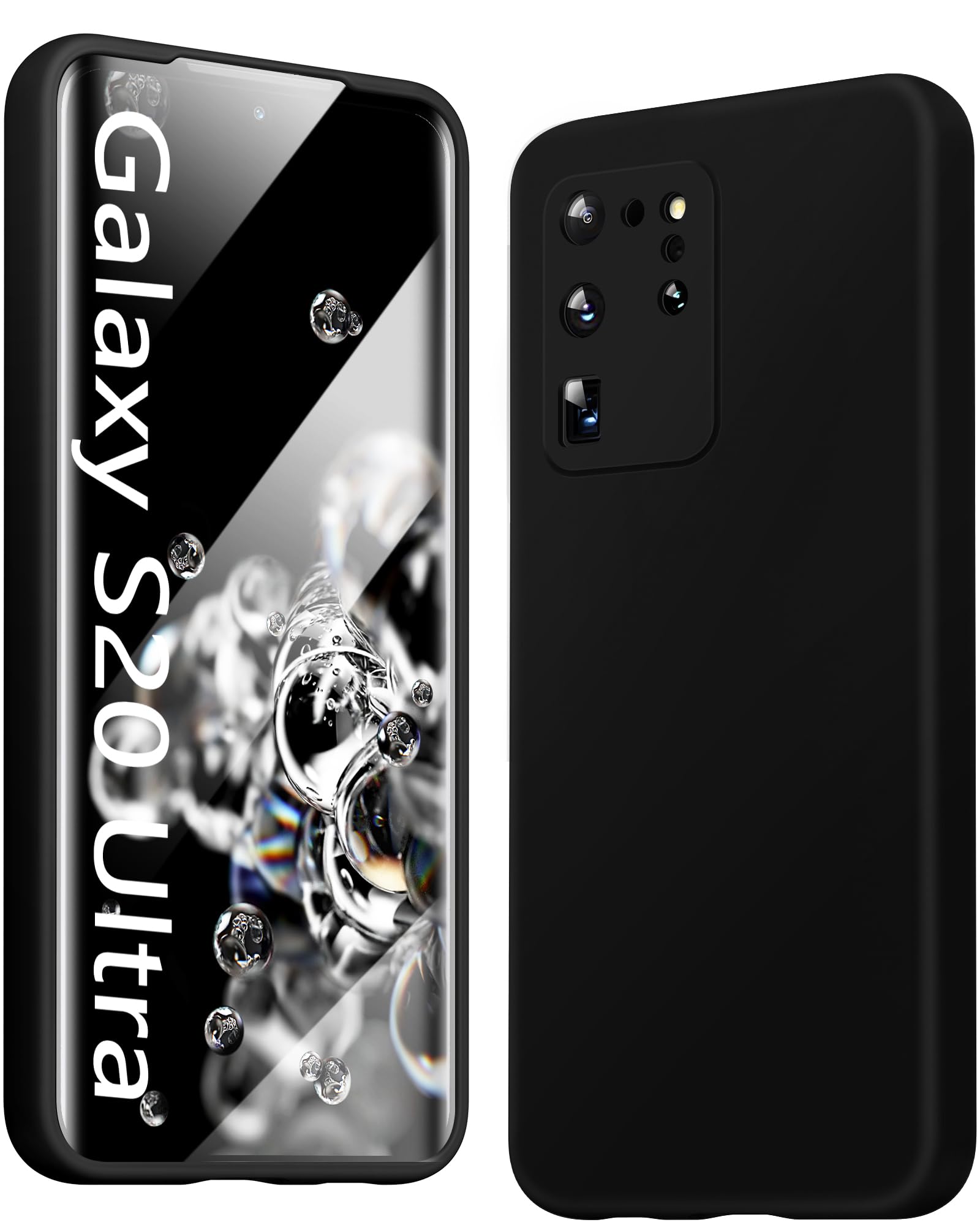 Photo 1 of JTWIE Designed for Samsung Galaxy S20 Ultra Case, [Microfiber Lining] [Upgraded Enhanced Camera Protection] Shockproof Liquid Silicone Phone Case for Samsung Galaxy S20 Ultra. (Black)