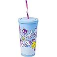 Silver Buffalo Sanrio Hello Kitty and Friends Featuring Little Twin Stars, My Melody, Kuromi, Keroppi, Chococat, Cinnamoroll, Pompompurin, Pochacco, Tuxedo Sam, Badtz-Maru Matte Plastic Tumbler, 20oz