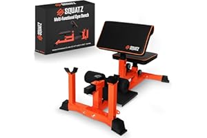 SQUATZ Sissy Squat Machine and Preacher Curl Crunch Rack - Foldable Squatting Bench for Home Gym Workout Station and Leg Exercise - Train Abs, Thighs, and Glutes, Multifunctional Fitness Equipment