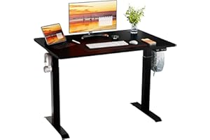 Meilocar Height Adjustable Electric Standing Desk, Sit Stand Computer Desk w/Memory Controller, Home Office Workstation up w/Splice Board, 48" x 24" Splice Board (Black Top + Black Frame)