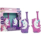 Lexibook, Unicorn, 3D Unicorn Walkie-Talkies, 550 Yards Range, 2 Communication Channels, Belt Clip, Pink/Purple, TW18UNI